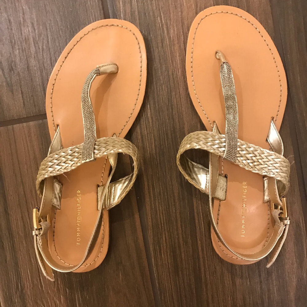 Gold Tommy Hilfiger Sandals